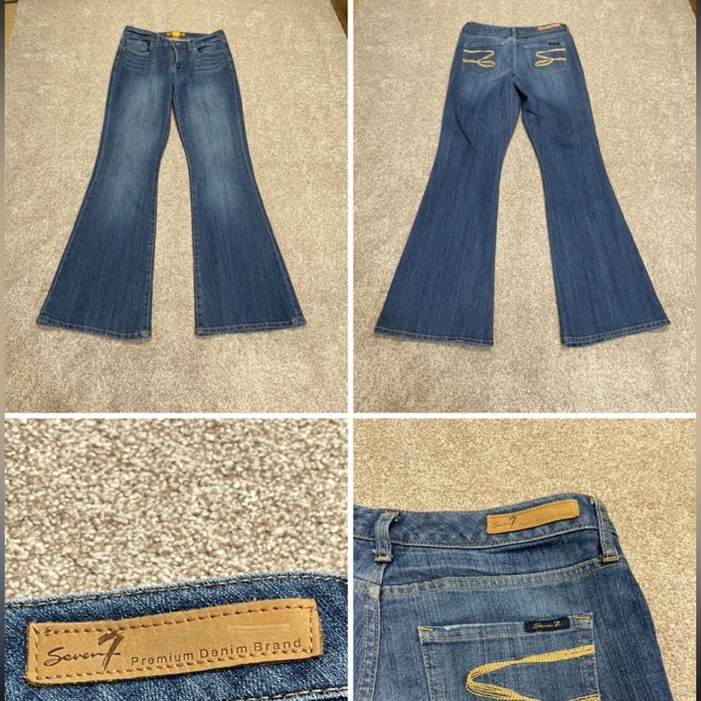 Seven7 Premium Denim Womens Bootcut Jeans Sz 8 High Rise Dark Wash Stretch Denim